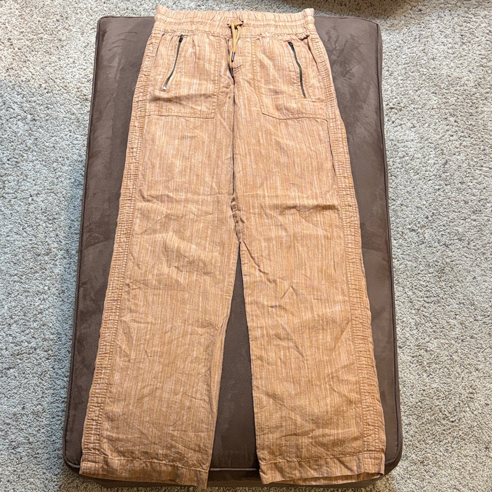 Athleta Cabo linen textured wide leg pant